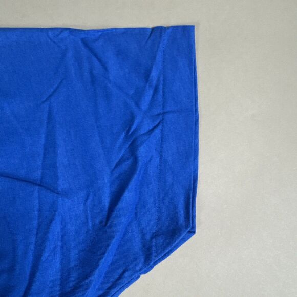 NOS Vintage 80s Fruit of the Loom Pocket T-Shirt Blue Made in USA Deadstock - Picture 4 of 10